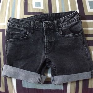 Old jeans cut into short