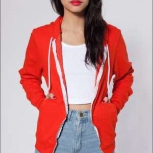 American apparel red hoodie
