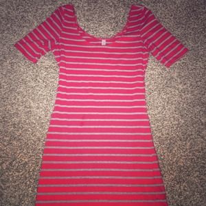 Red Striped casual dress