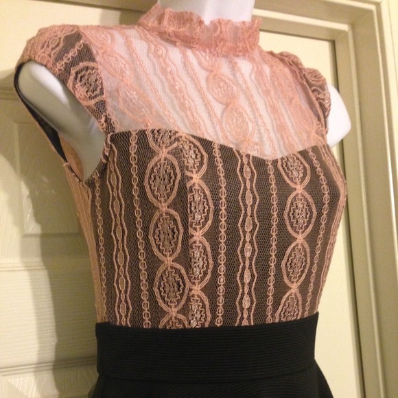 🎉2X HP Pink Lace Overlay Peplum Dress