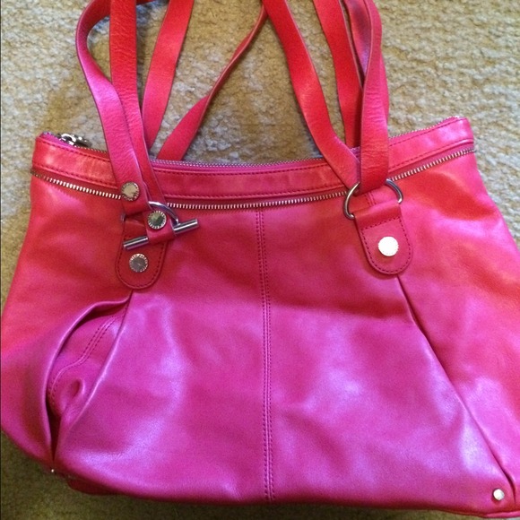 Bright Pink Leather Ted Baker Handbag