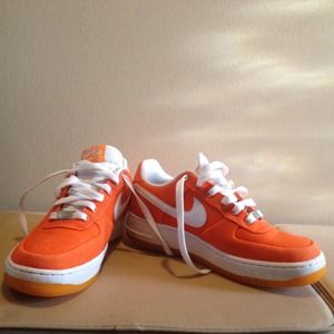 Women's orange Nike Air Force 1's