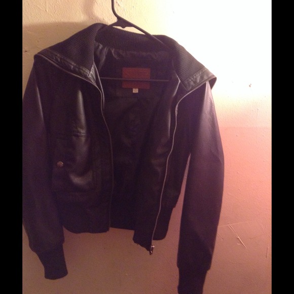 Black leather jacket