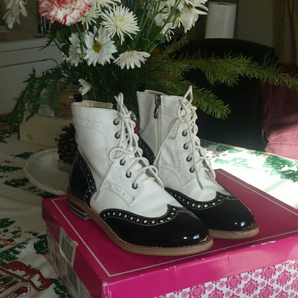 Black & white boots