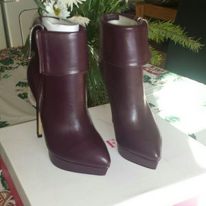 Burgundy booties