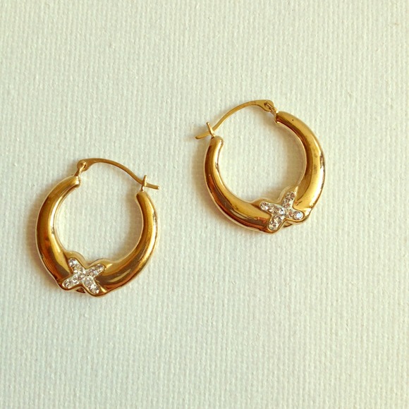 18 Karat Gold Hoop Earrings.