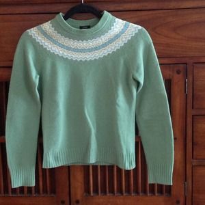 J Crew Fair-isle Tweed Elbow Patch Sweater top XS