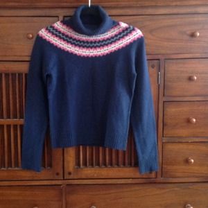 J Crew Fair-isle Turtleneck Sweater Top Lambswool