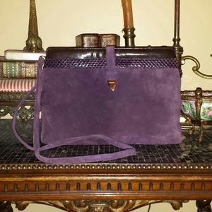 Vintage Salvatore Ferragamo Purple Suede Purse