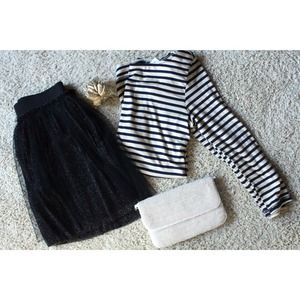 Forever 21 dressy sparkly black tulle miniskirt