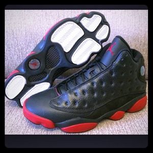 Jordan 13s black/red