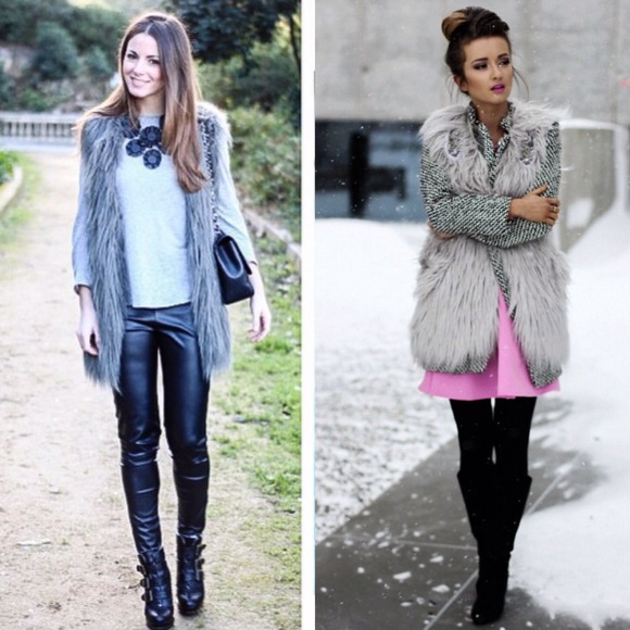 Boutique Outerwear - Gray Faux Fur Vest w/ pockets 🎁