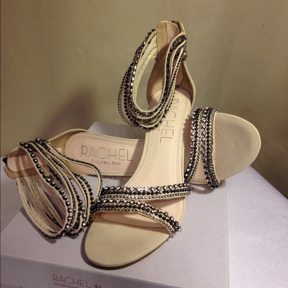 RACHEL Rachel Roy White Leather jeweled  shoes