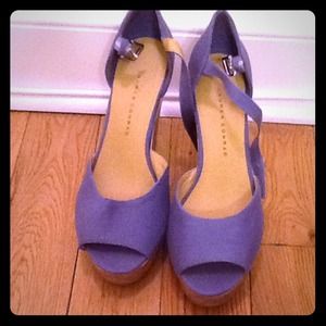 Lauren Conrad blue cork wedges