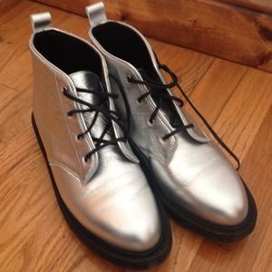 Silver Dr. Martens Boots