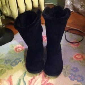 *Reserved* Black fur ribbon boots