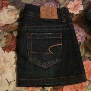 Blue jean mini skirt