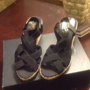 Brand new black Chaps wedges