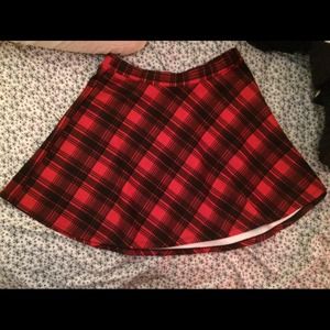 RED PLAID CIRCLE SKIRT NWOT