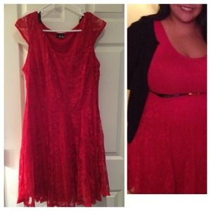 Red lace dress