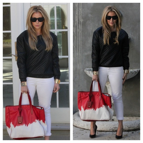 Topshop Jackets & Blazers - [TOPSHOP]quilted leather-look sweater