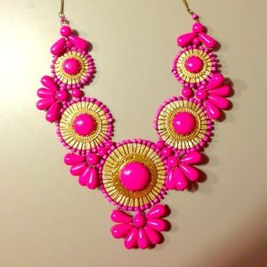 Fuschia and Gold Statement necklace