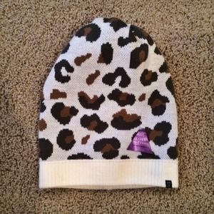 Reversible Cheetah Print and Solid Cream Beanie