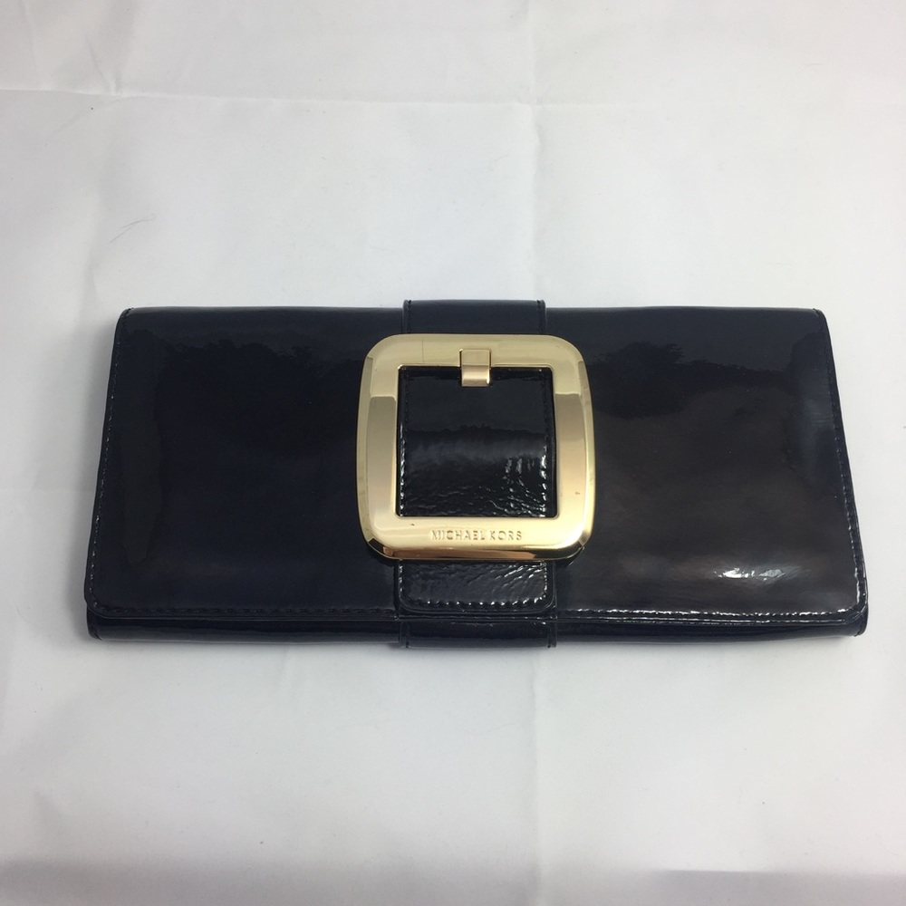 Michael Kors Patent Leather Buckle Clutch