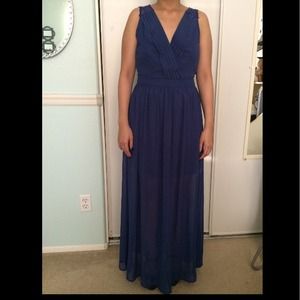 Royal blue floor length dress