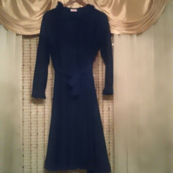 Vintage Blue Ruffle Dress