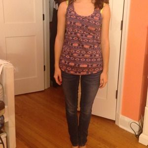 Tribal pink and blue tank top