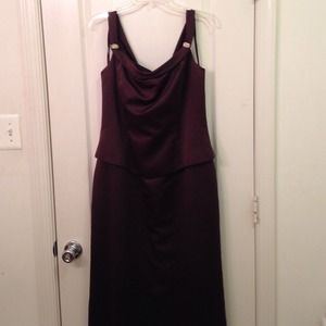 Chocolate floor length gown
