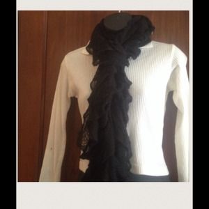 Cute black ruffle scarf