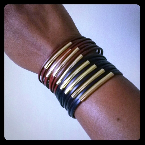 💜Navy & Cognac Snap Bracelets💜