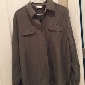 Green button down top