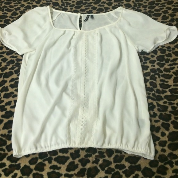 White sheer blouse with lace