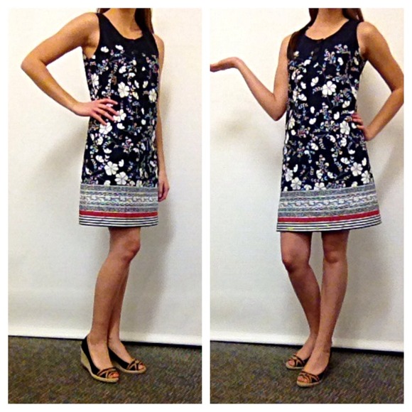 LOFT Dresses & Skirts - LOFT Shift Blue Floral Dress