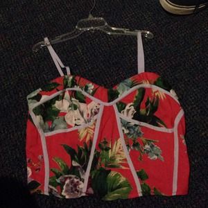NWOT Pink Floral CropTop