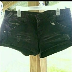Almost famous black studded shorts