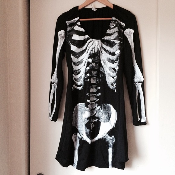 Long Sleeve Skeleton Dress