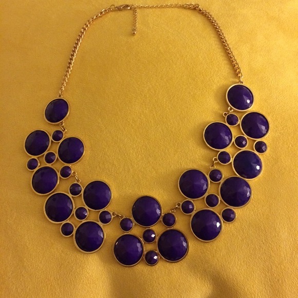 Purple Circles Statement Necklace