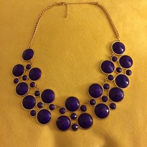 Purple Circles Statement Necklace