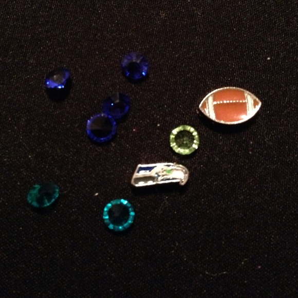 New floating charms! Seahawks nfl w/football charm