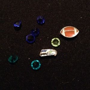 New floating charms! Seahawks nfl w/football charm