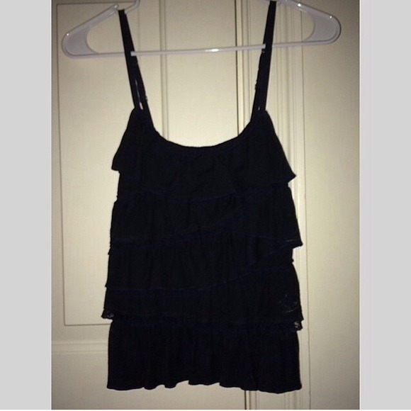 Abercrombie ruffled top navy - Picture 1 of 1