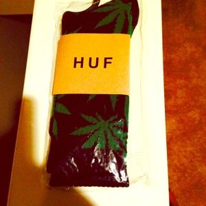 Black and green Huf socks