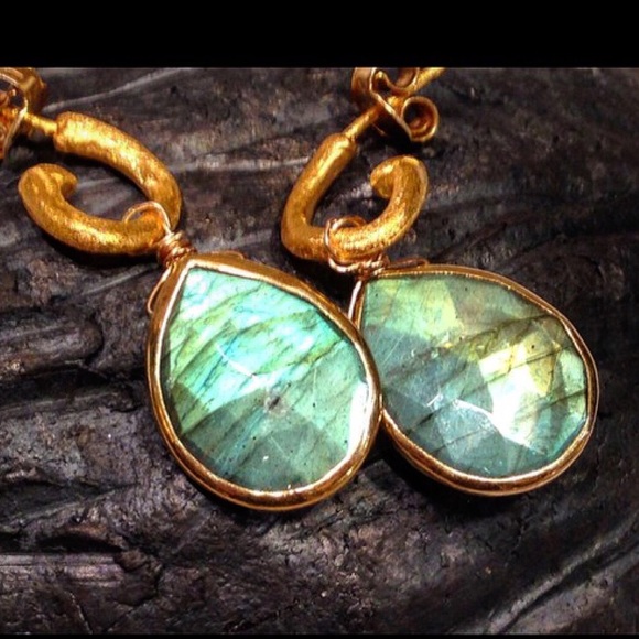 Matana Jewelry Jewelry - Sold Host Pick🌺Labradorite rustic hooks earrings