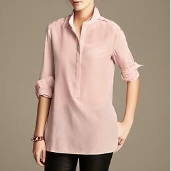 Light Silk Tunic in Petal Pink - Banana Republic