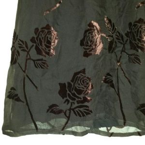 Black Dress with Velvet Roses - Vintage