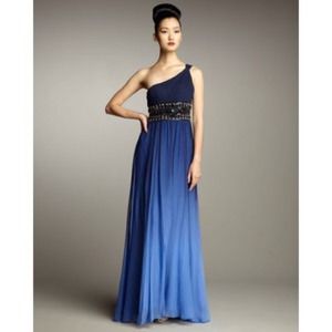 Sue Wong one shoulder ombré dress - used once!